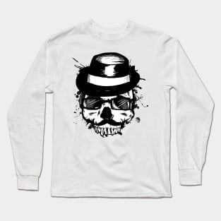 hipster skull disguise Long Sleeve T-Shirt